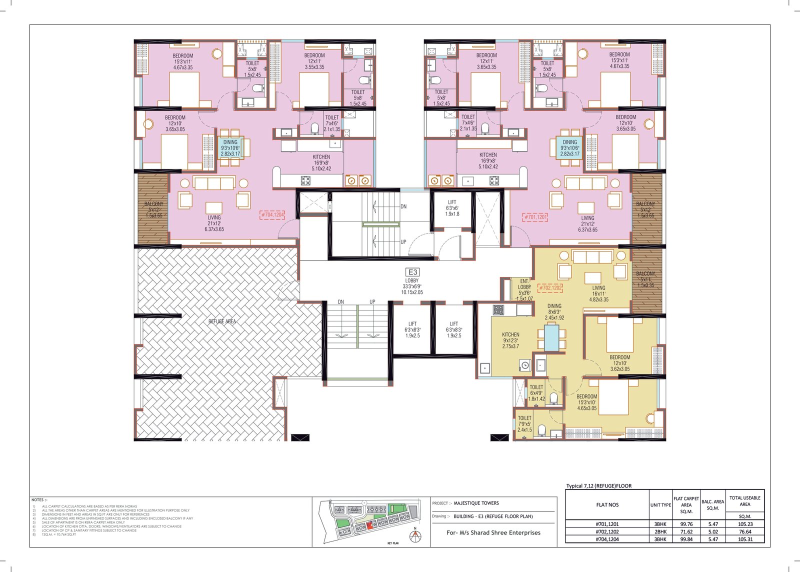 2 BHK Apartment Floor Plan Majestique Towers Kharadi